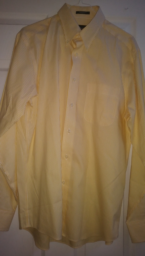 Eddie Bauer Yellow Stripe Shirt Sz M